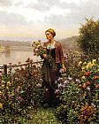 Woman in a Garden by Daniel Ridgway Knight